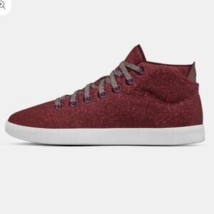 AllBirds Mens Wool Piper Mid Top Merino Wool Lace Up Sneakers Burgundy Size 9